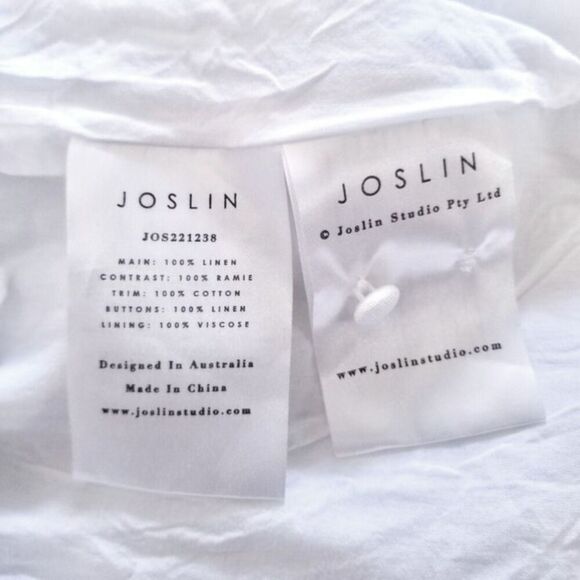 NWT Anthropologie Joslin Linen Taylor Mini Dress White Quiet Luxury Boho Resort - Picture 12 of 12